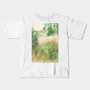 Poppies by Carl Larsson Kids T-Shirt